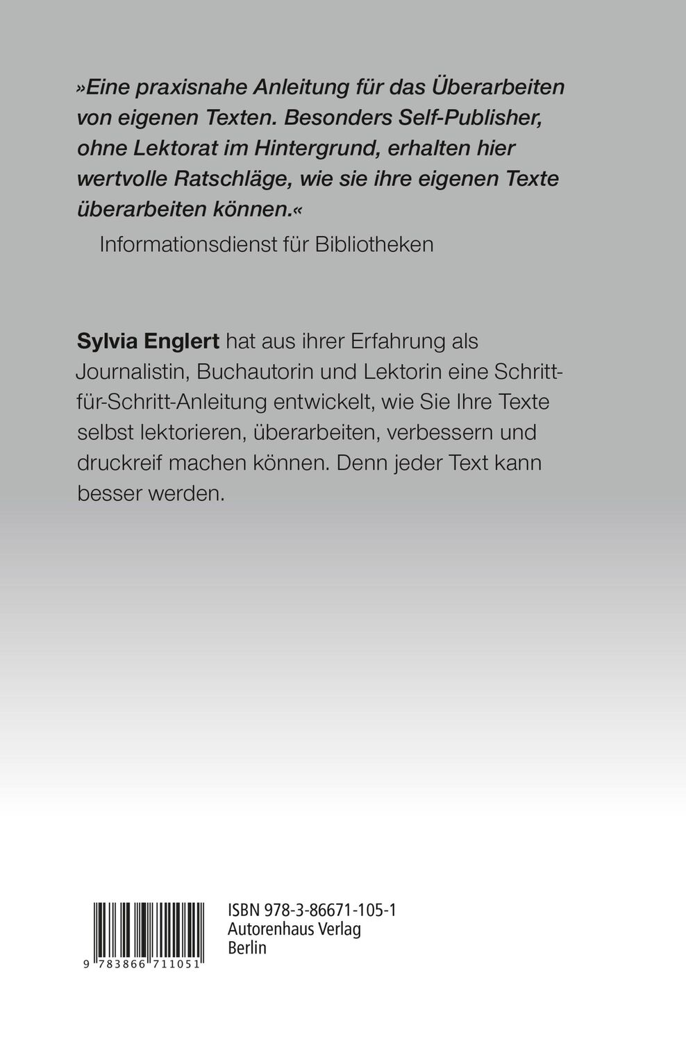 Rückseite: 9783866711051 | So lektorieren Sie Ihre Texte | Sylvia Englert | Taschenbuch | 153 S.