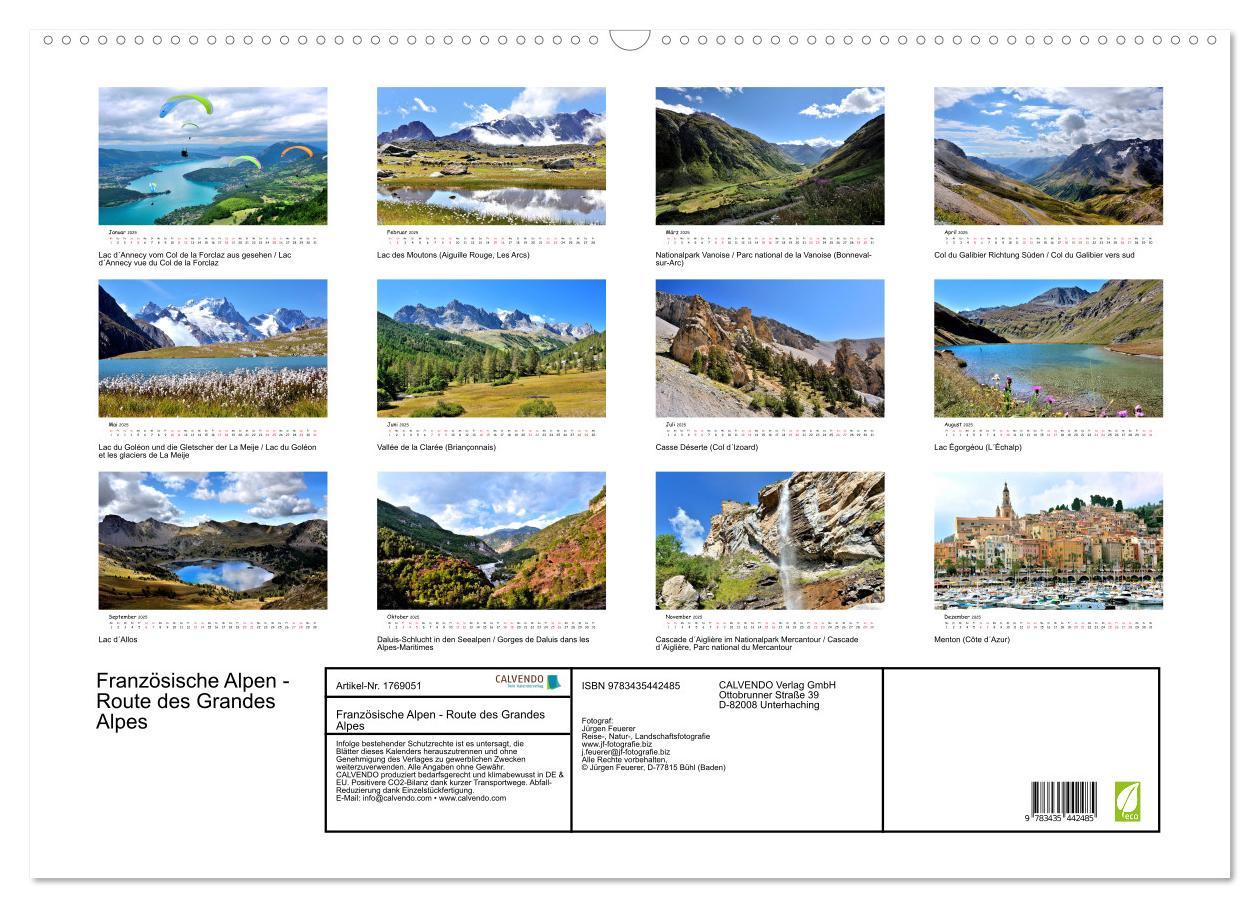 Bild: 9783435442485 | Französische Alpen - Route des Grandes Alpes (Wandkalender 2025 DIN...