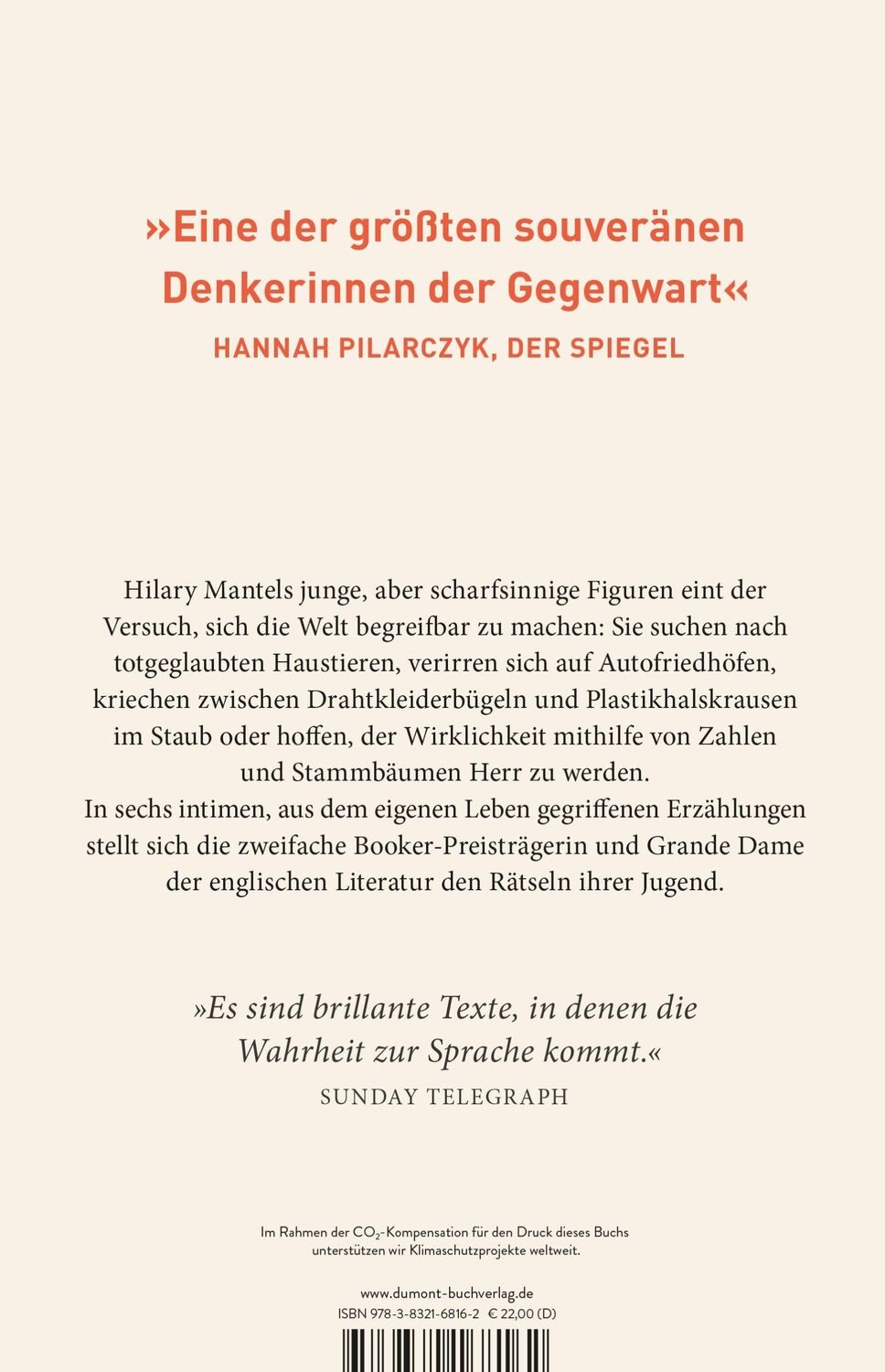 Rückseite: 9783832168162 | Sprechen lernen | Erzählungen | Hilary Mantel | Buch | 160 S. | 2023