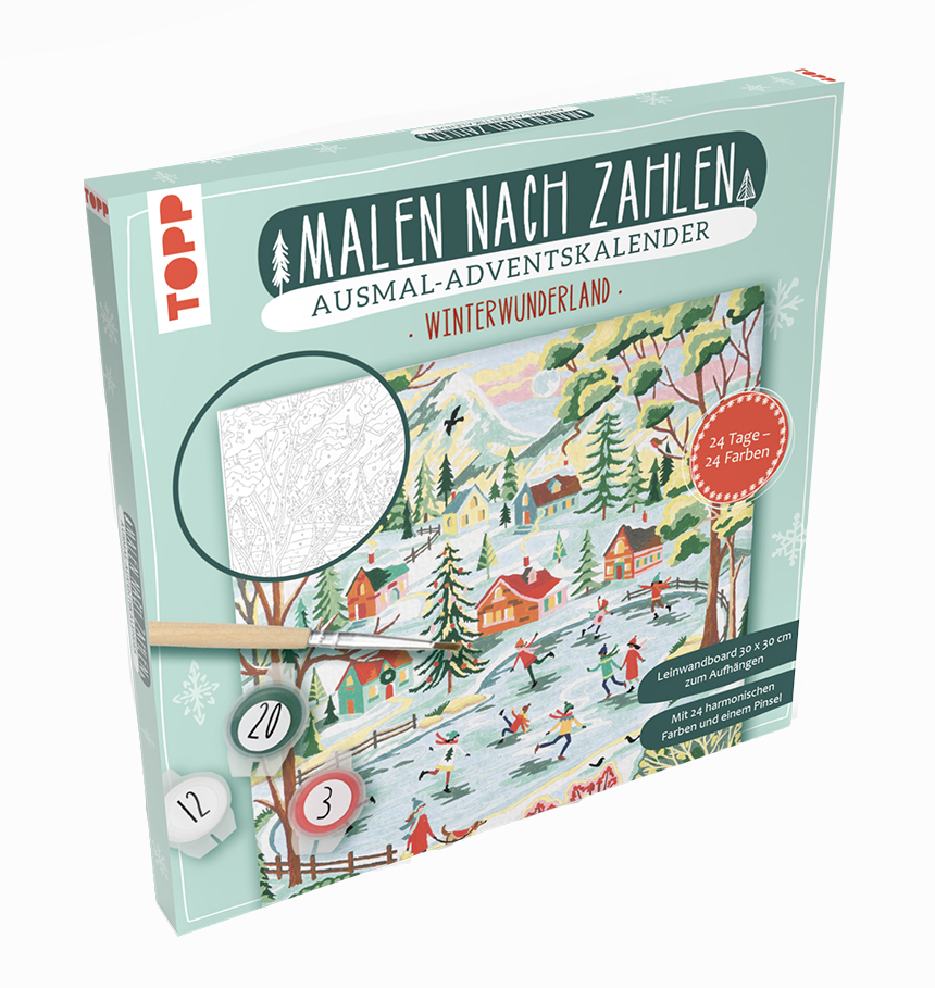 Cover: 4007742182670 | Adventskalender Malen nach Zahlen Winterwunderland | Louise McHugh