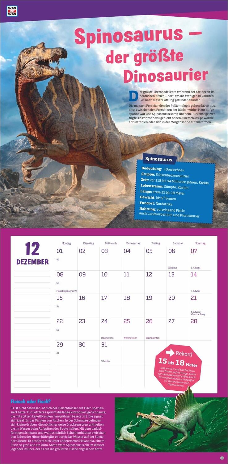 Bild: 9783756408412 | WAS IST WAS Dinosaurier Broschurkalender 2025 | Kalender | 28 S.