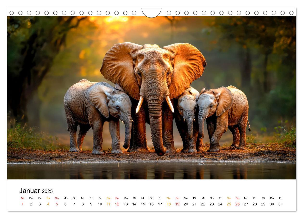 Bild: 9783457240465 | Elefanten - Riesen der Wildnis (Wandkalender 2025 DIN A4 quer),...