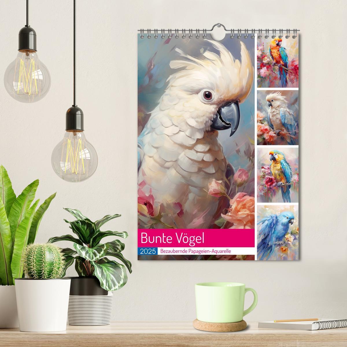 Bild: 9783435864904 | Bunte Vögel. Bezaubernde Papageien-Aquarelle (Wandkalender 2025 DIN...