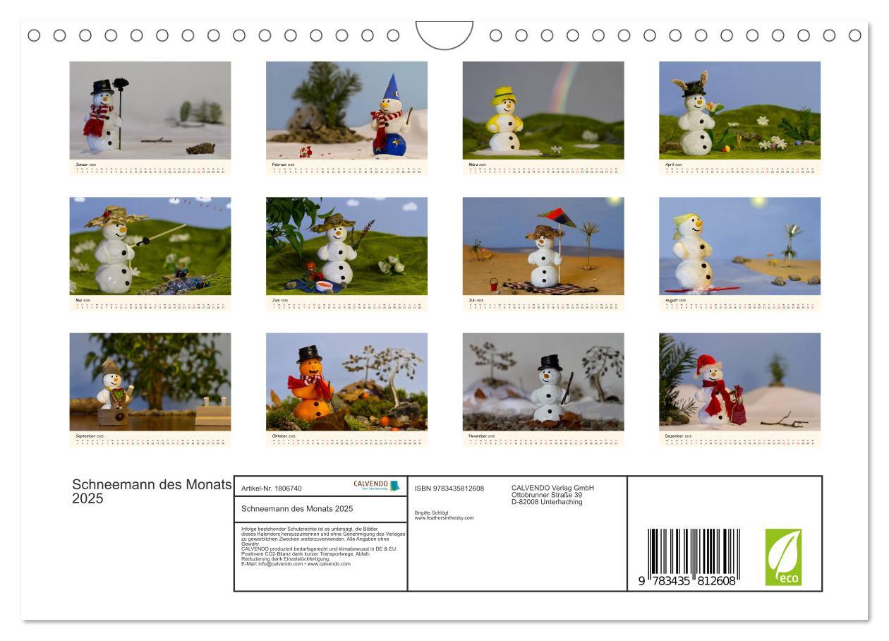 Bild: 9783435812608 | Schneemann des Monats 2025 (Wandkalender 2025 DIN A4 quer),...