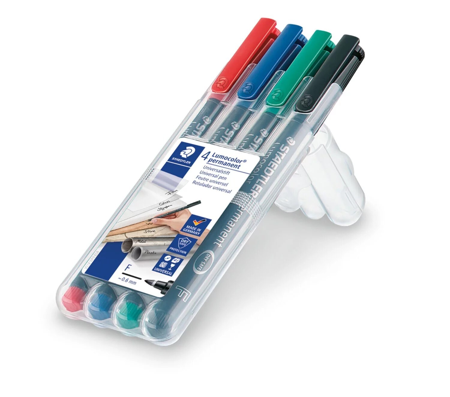 Cover: 4007817310809 | STAEDTLER Universalstift Lumocolor® permanent F, 4er Set farbig | 2019