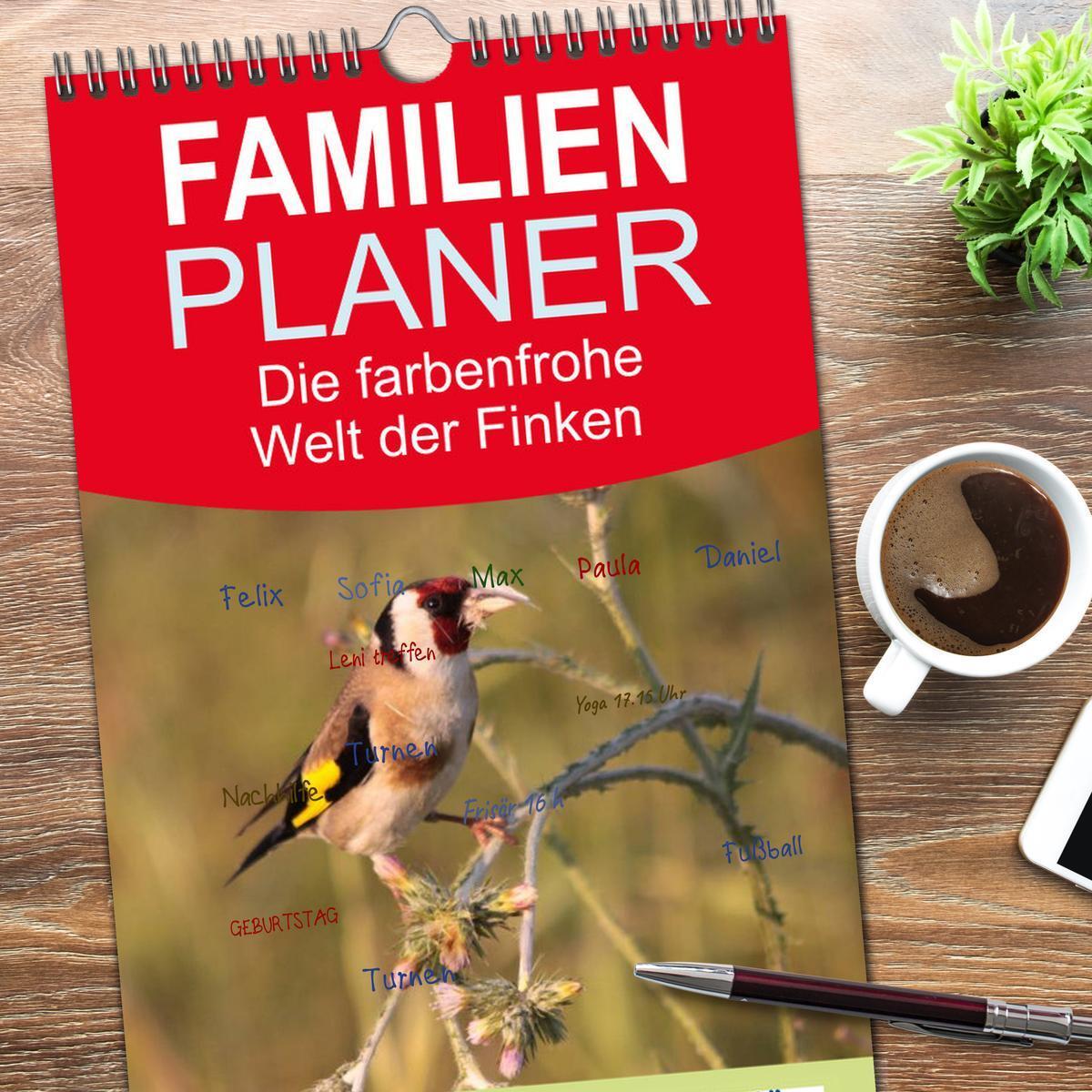 Bild: 9783457106181 | Familienplaner 2025 - Die farbenfrohe Welt der Finken mit 5 Spalten...