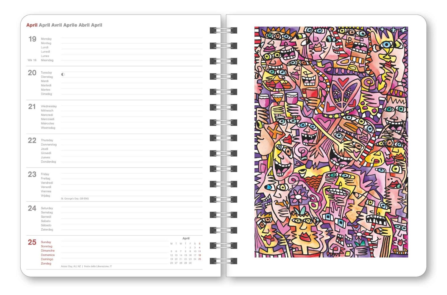 Bild: 4002725994769 | N NEUMANNVERLAGE - James Rizzi 2025 Diary, 16,5x21,6cm,...