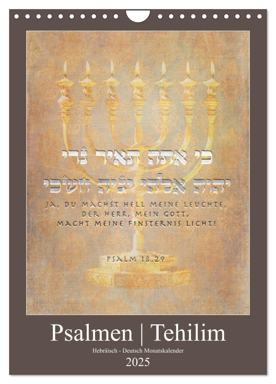 Cover: 9783435979271 | Psalmen Tehilim Hebräisch - Deutsch (Wandkalender 2025 DIN A4...