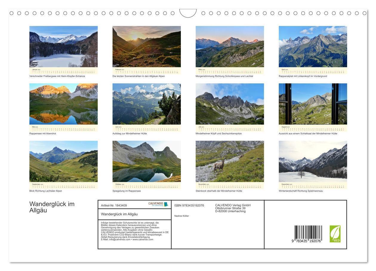 Bild: 9783435192076 | Wanderglück im Allgäu (Wandkalender 2025 DIN A3 quer), CALVENDO...