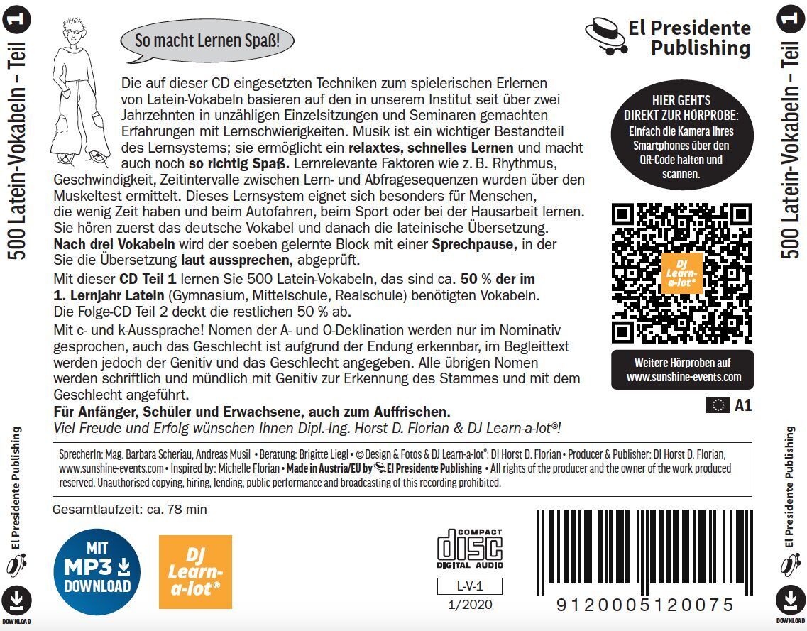 Bild: 9120005120075 | 500 Latein-Vokabeln spielerisch erlernt. Grundwortschatz 1. CD | CD