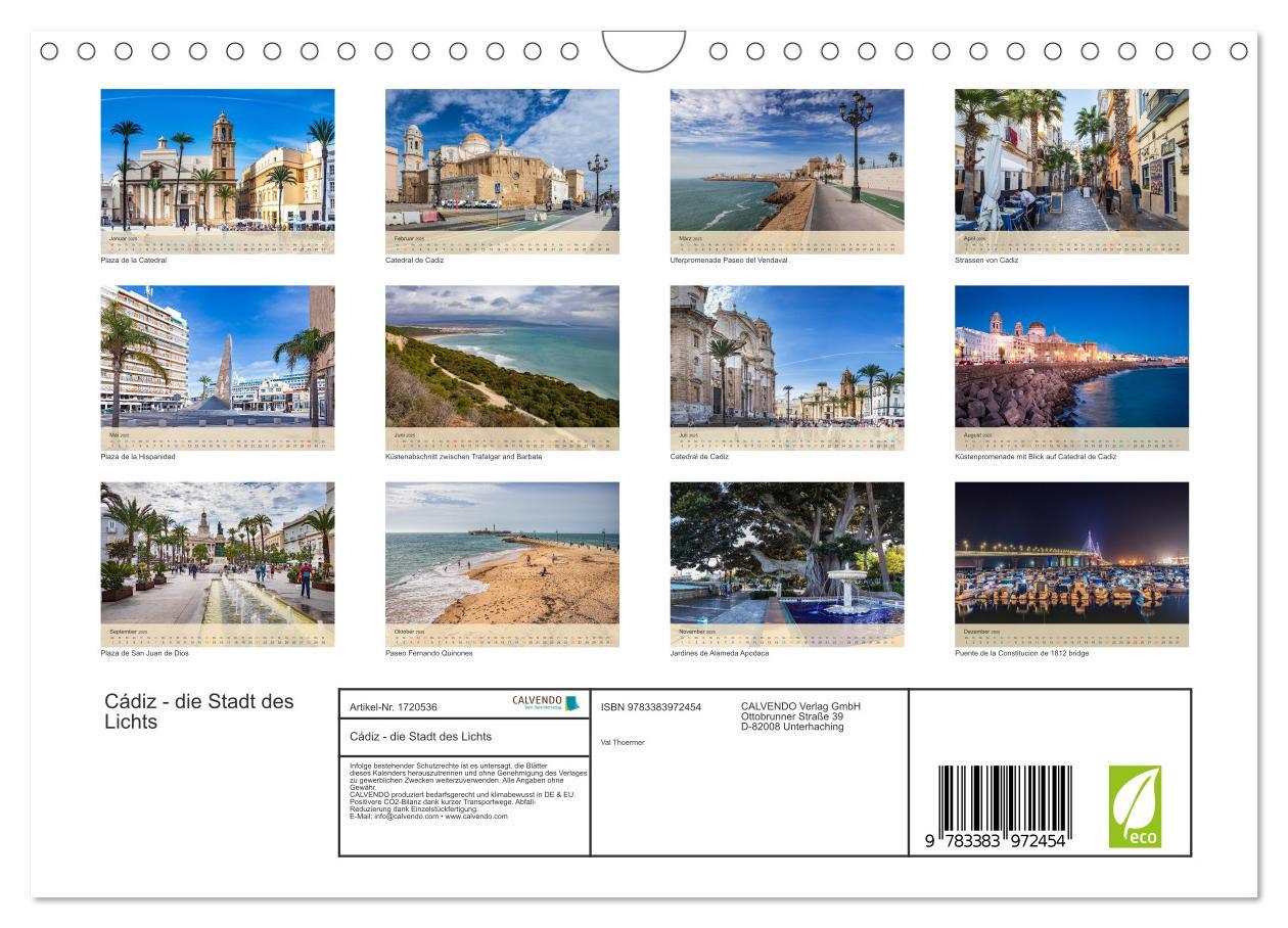 Bild: 9783383972454 | Cádiz - die Stadt des Lichts (Wandkalender 2025 DIN A4 quer),...