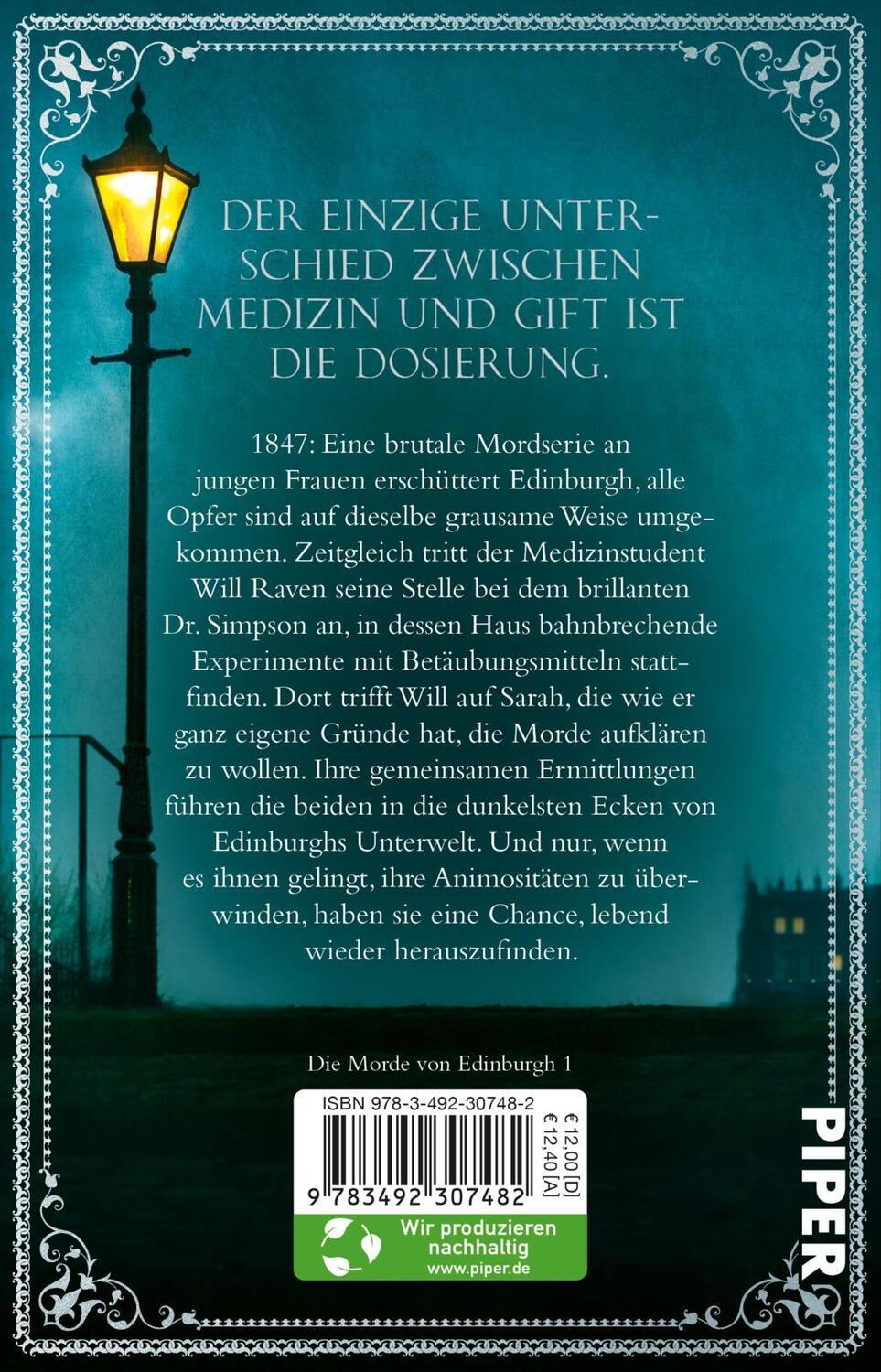 Rückseite: 9783492307482 | Die Tinktur des Todes | Ambrose Parry | Taschenbuch | 464 S. | Deutsch