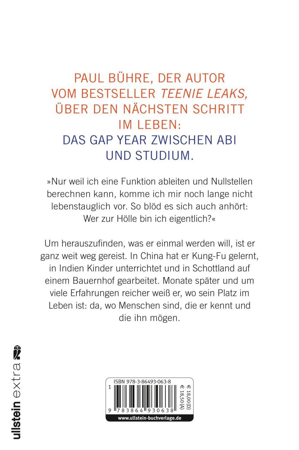 Rückseite: 9783864930638 | Das Jahr nach dem Abi | Paul David Bühre | Taschenbuch | 304 S. | 2019