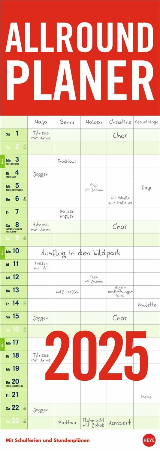 Cover: 9783756405688 | Allround-Familienplaner Vertical Kalender 2025 | Heye | Kalender