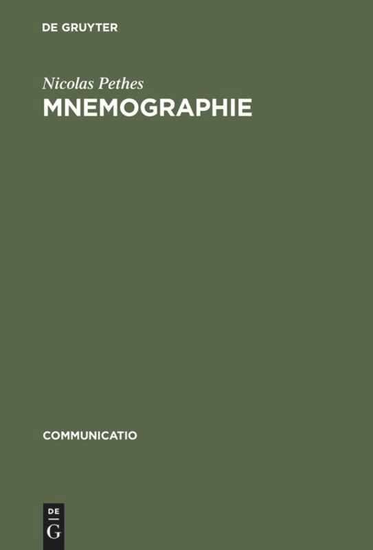 Cover: 9783484630215 | Mnemographie | Nicolas Pethes | Buch | ISSN | VIII | Deutsch | 1999