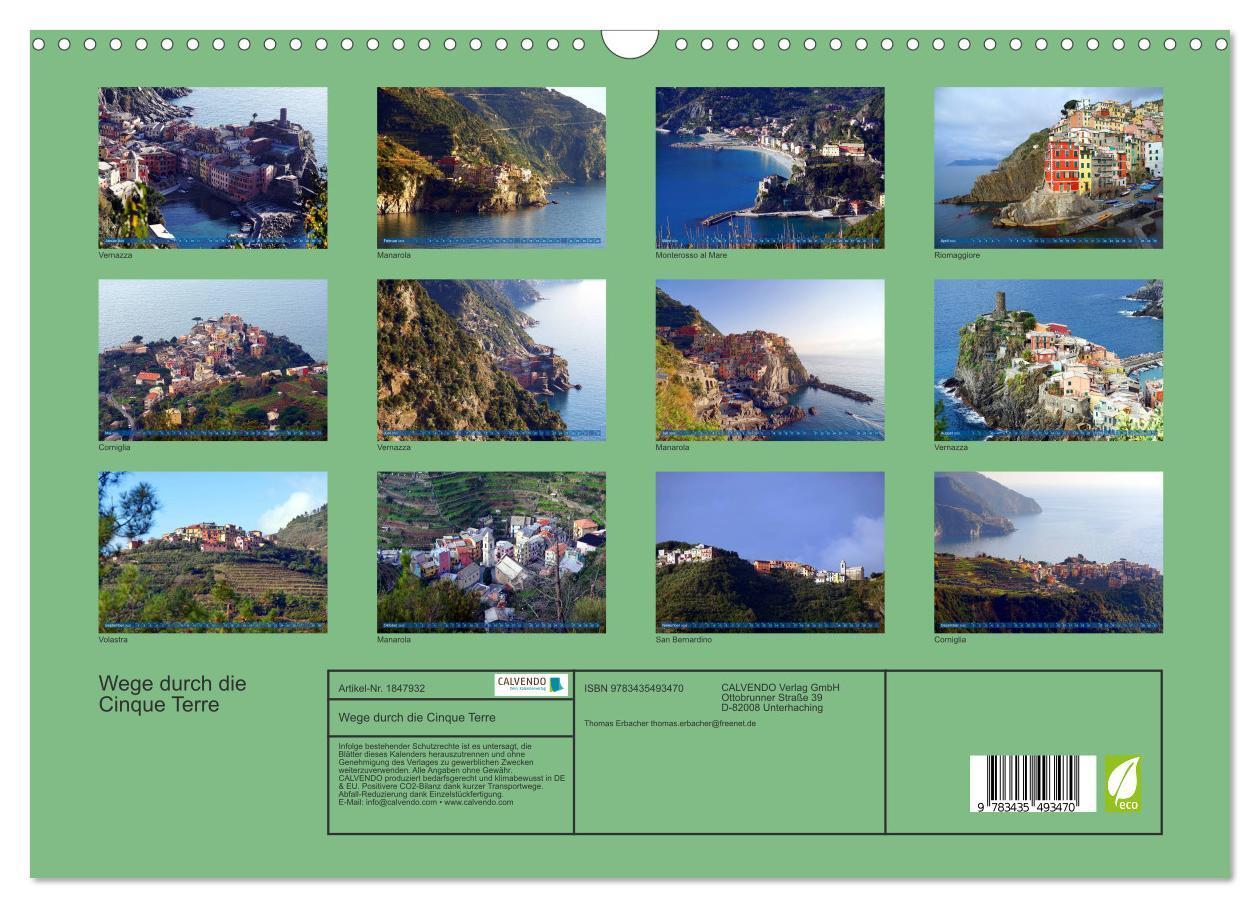 Bild: 9783435493470 | Wege durch die Cinque Terre (Wandkalender 2025 DIN A3 quer),...