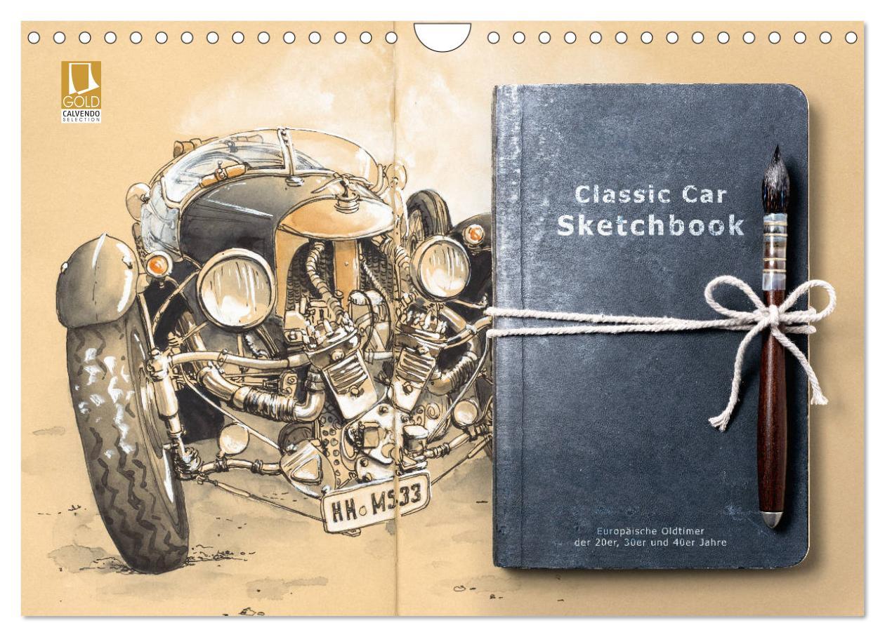 Cover: 9783435277179 | Classic Car Sketchbook (Wandkalender 2025 DIN A4 quer), CALVENDO...