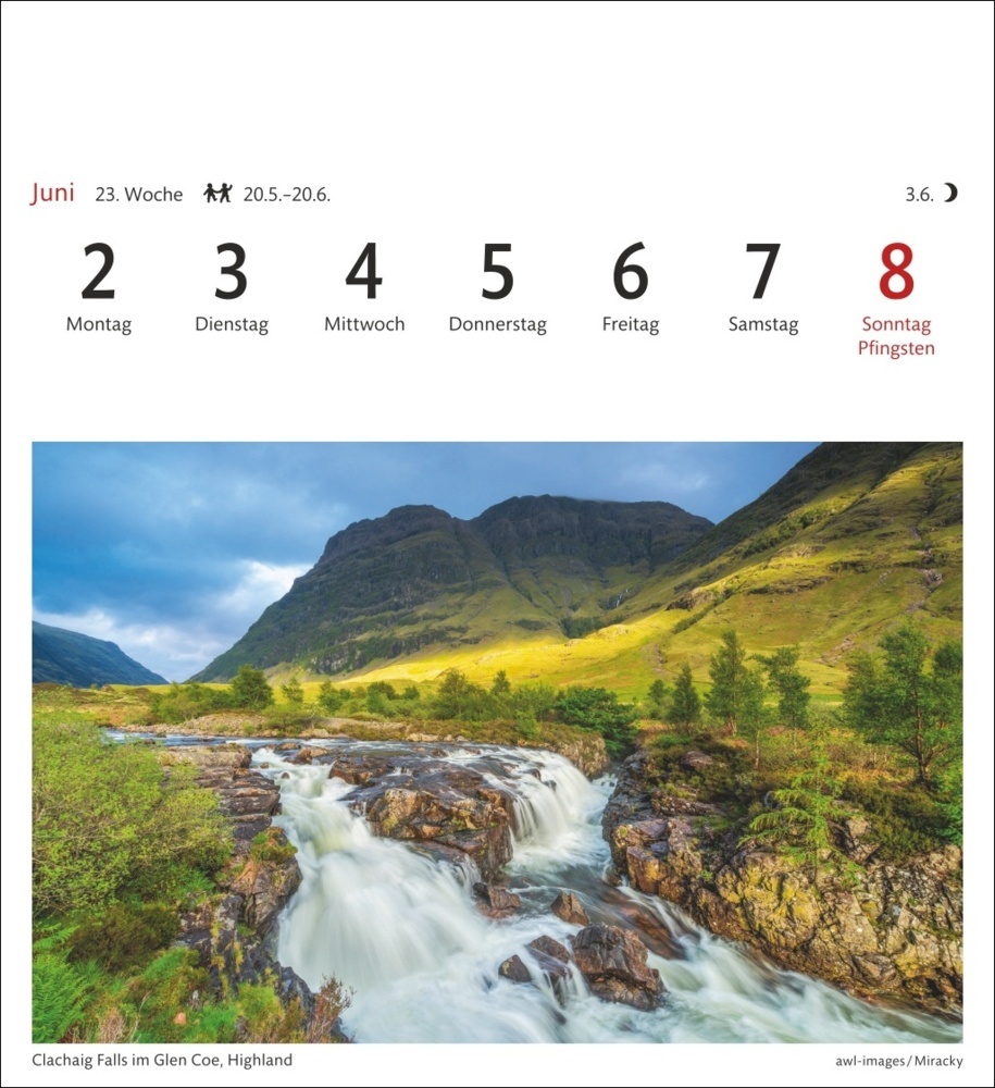 Bild: 9783840033438 | Schottland Sehnsuchtskalender 2025 - Wochenkalender mit 53 Postkarten