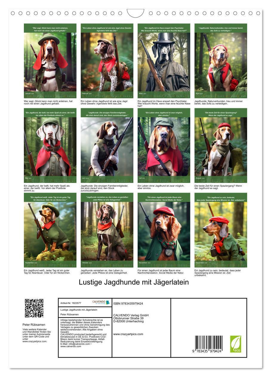 Bild: 9783435979424 | Lustige Jagdhunde mit Jägerlatein (Wandkalender 2025 DIN A3 hoch),...