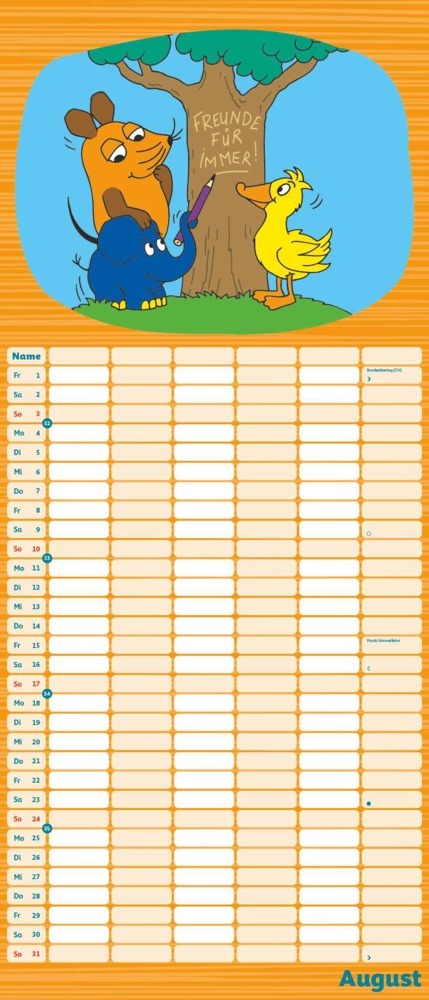 Bild: 4250809653105 | DUMONT - Die Maus 2025 Mega-Familienplaner, 30x70cm, Kalender mit 6...