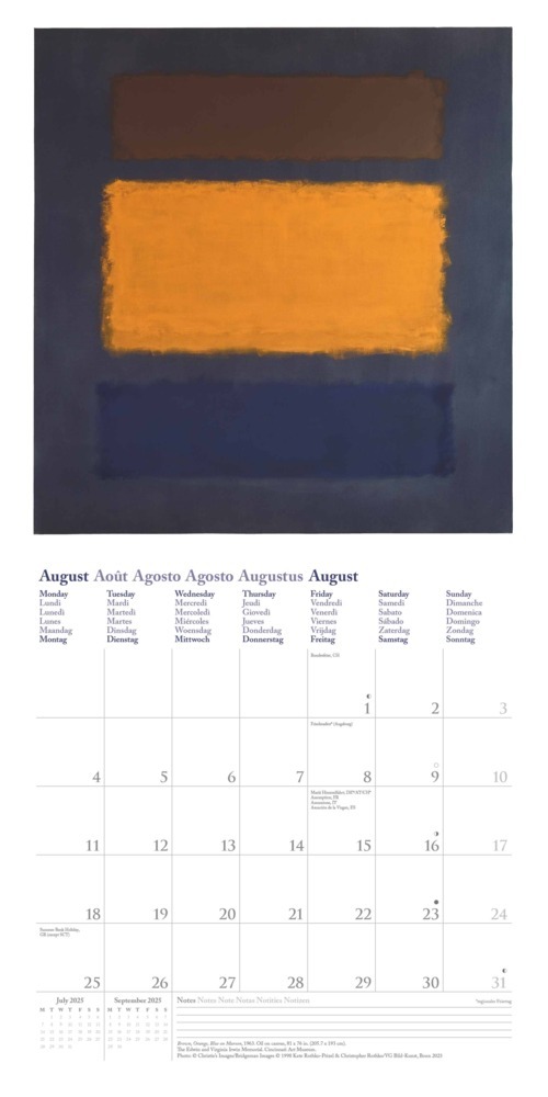 Bild: 4002725994110 | N NEUMANNVERLAGE - Mark Rothko 2025 Broschürenkalender, 30x30cm,...