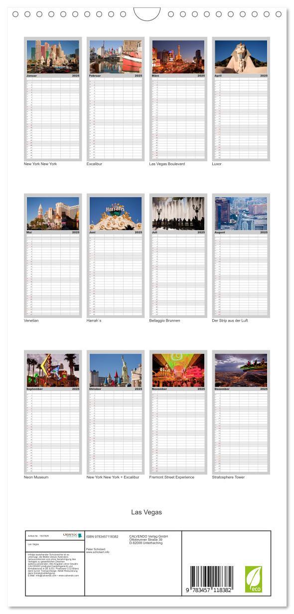 Bild: 9783457118382 | Familienplaner 2025 - Las Vegas mit 5 Spalten (Wandkalender, 21 x...