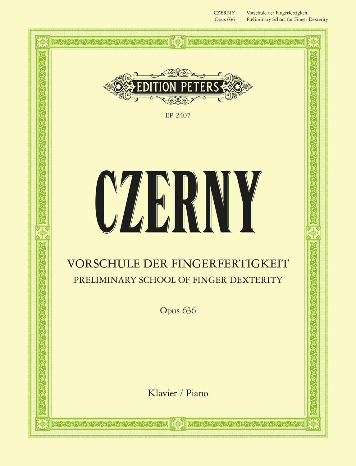 Cover: 9790014011109 | Preliminary School of Finger Dexterity Op. 636 for Piano | Carl Czerny