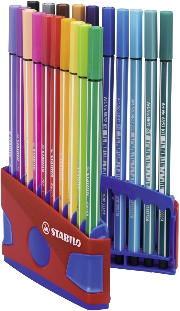 Bild: 4006381372213 | Premium-Filzstift - STABILO Pen 68 ColorParade - 20er Tischset in...