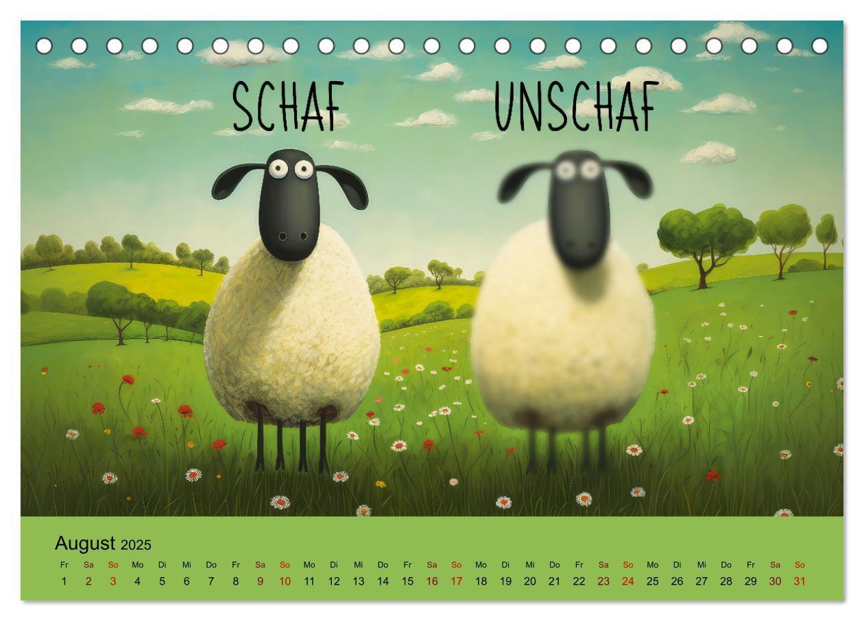 Bild: 9783383825903 | Schafsprüche (Tischkalender 2025 DIN A5 quer), CALVENDO Monatskalender