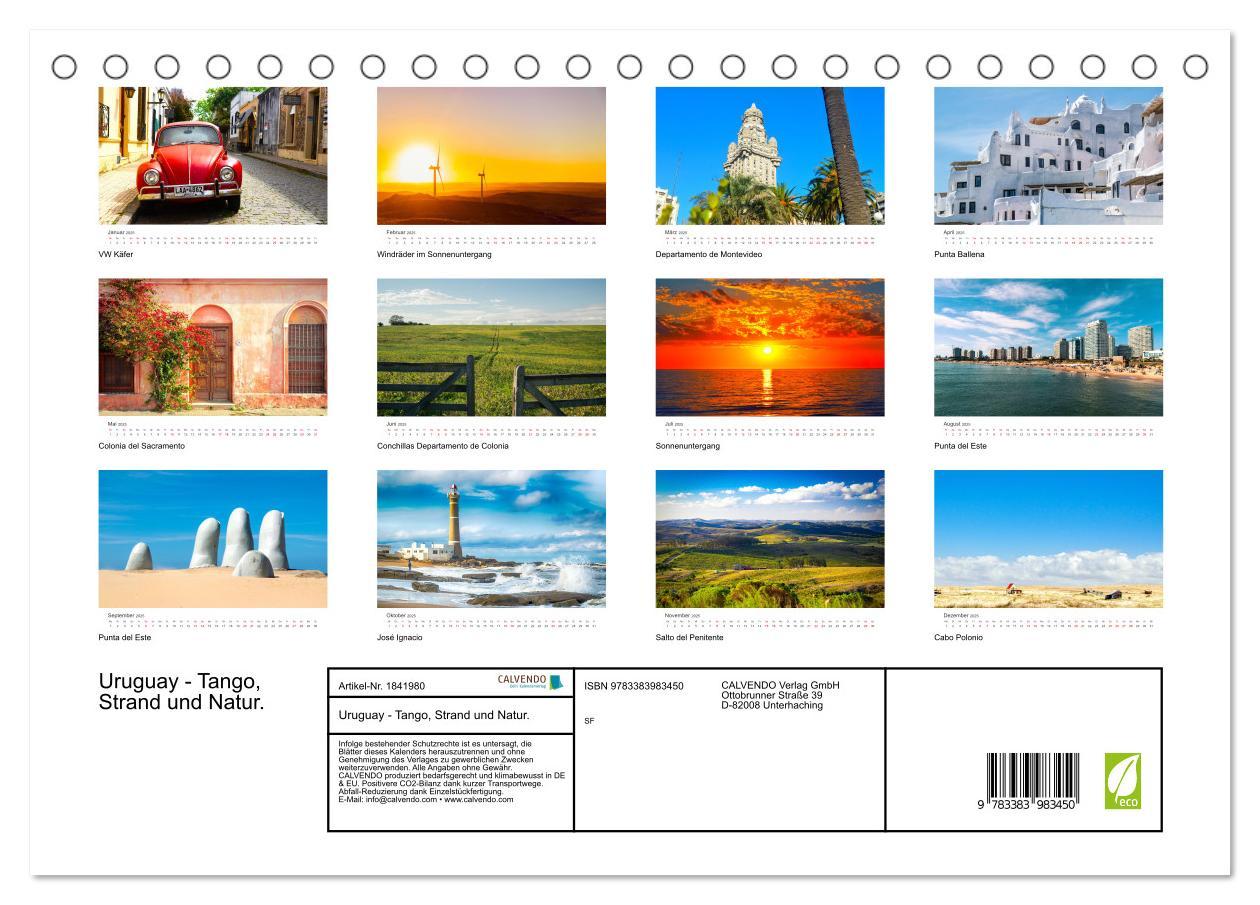 Bild: 9783383983450 | Uruguay - Tango, Strand und Natur. (Tischkalender 2025 DIN A5...