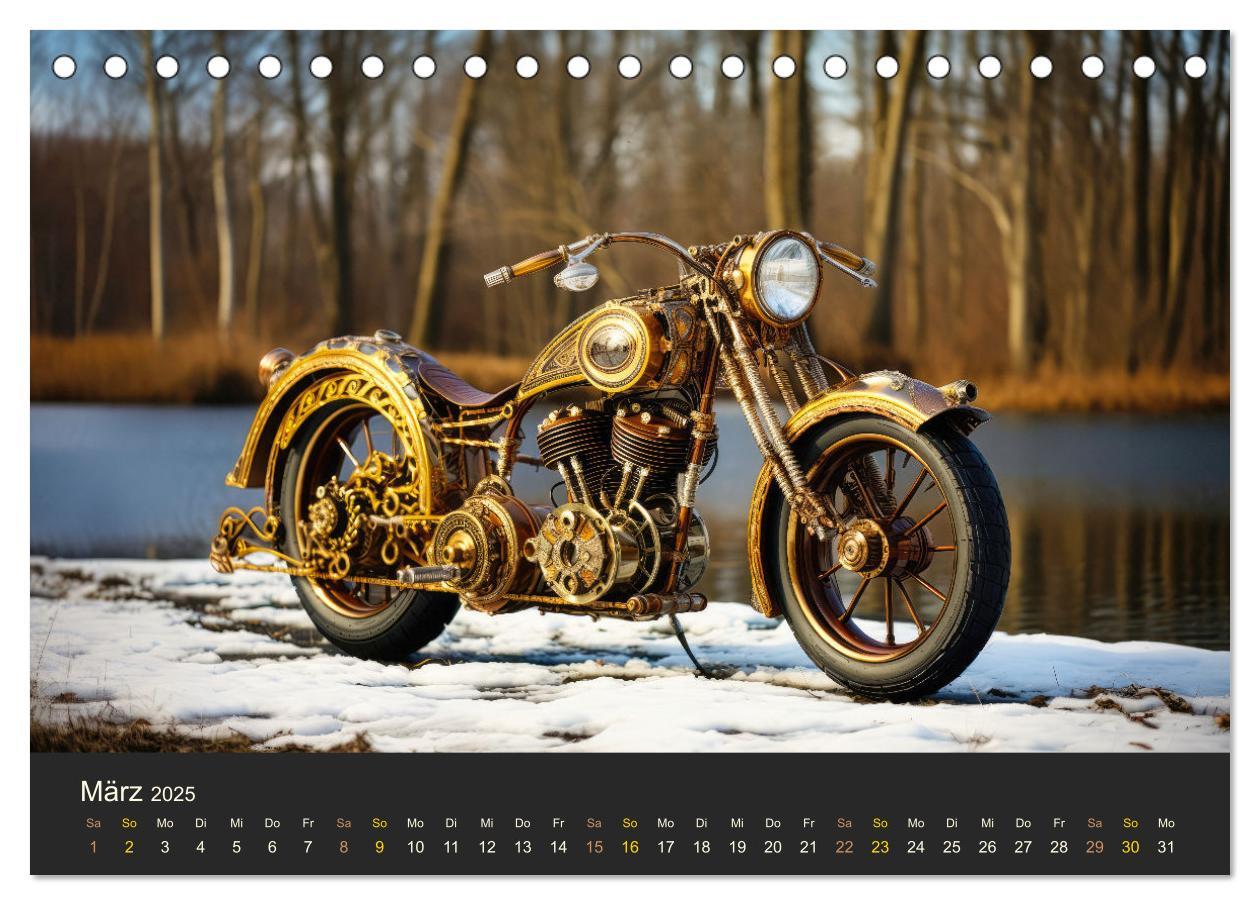 Bild: 9783435015092 | Steampunk Motorräder (Tischkalender 2025 DIN A5 quer), CALVENDO...