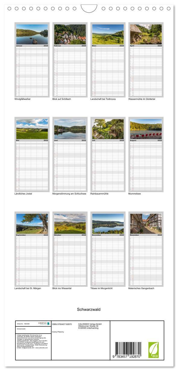 Bild: 9783457192870 | Familienplaner 2025 - Schwarzwald mit 5 Spalten (Wandkalender, 21 x...