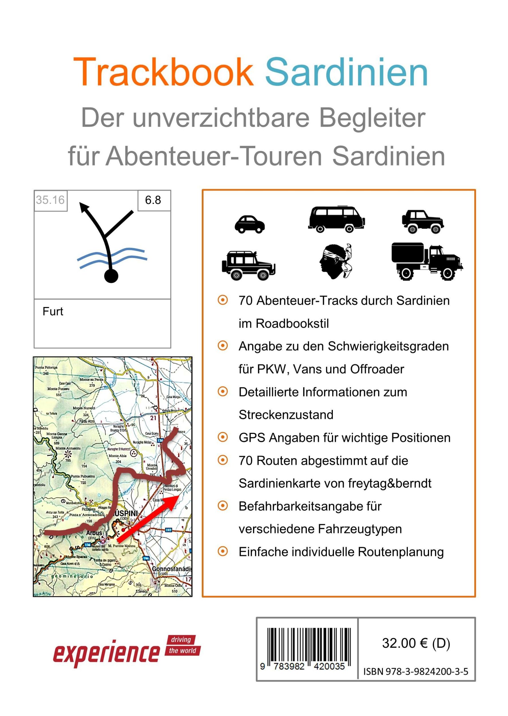 Rückseite: 9783982420035 | Trackbook Sardinien 4. Auflage | Matthias Göttenauer (u. a.) | Buch