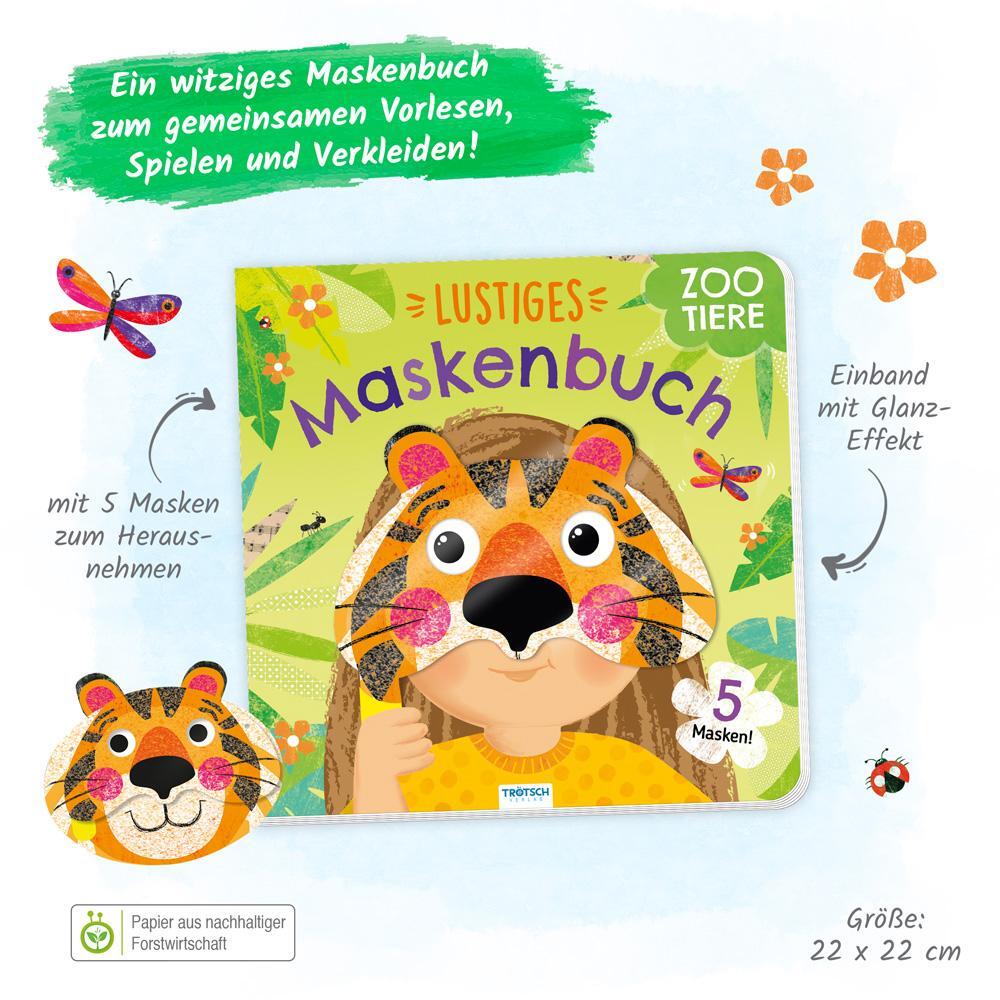 Bild: 9783988021588 | Trötsch Pappenbuch mit Masken Lustiges Maskenbuch Zootiere | KG | Buch