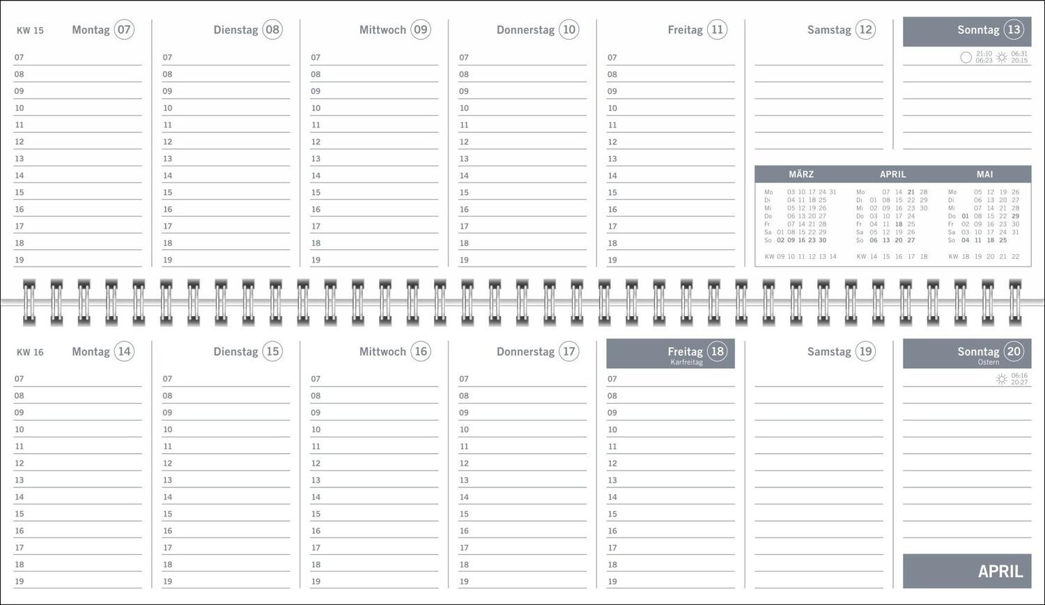 Bild: 9783756406678 | Wochenquerplaner Petrol 2025 | Heye | Kalender | Bürokalender Heye