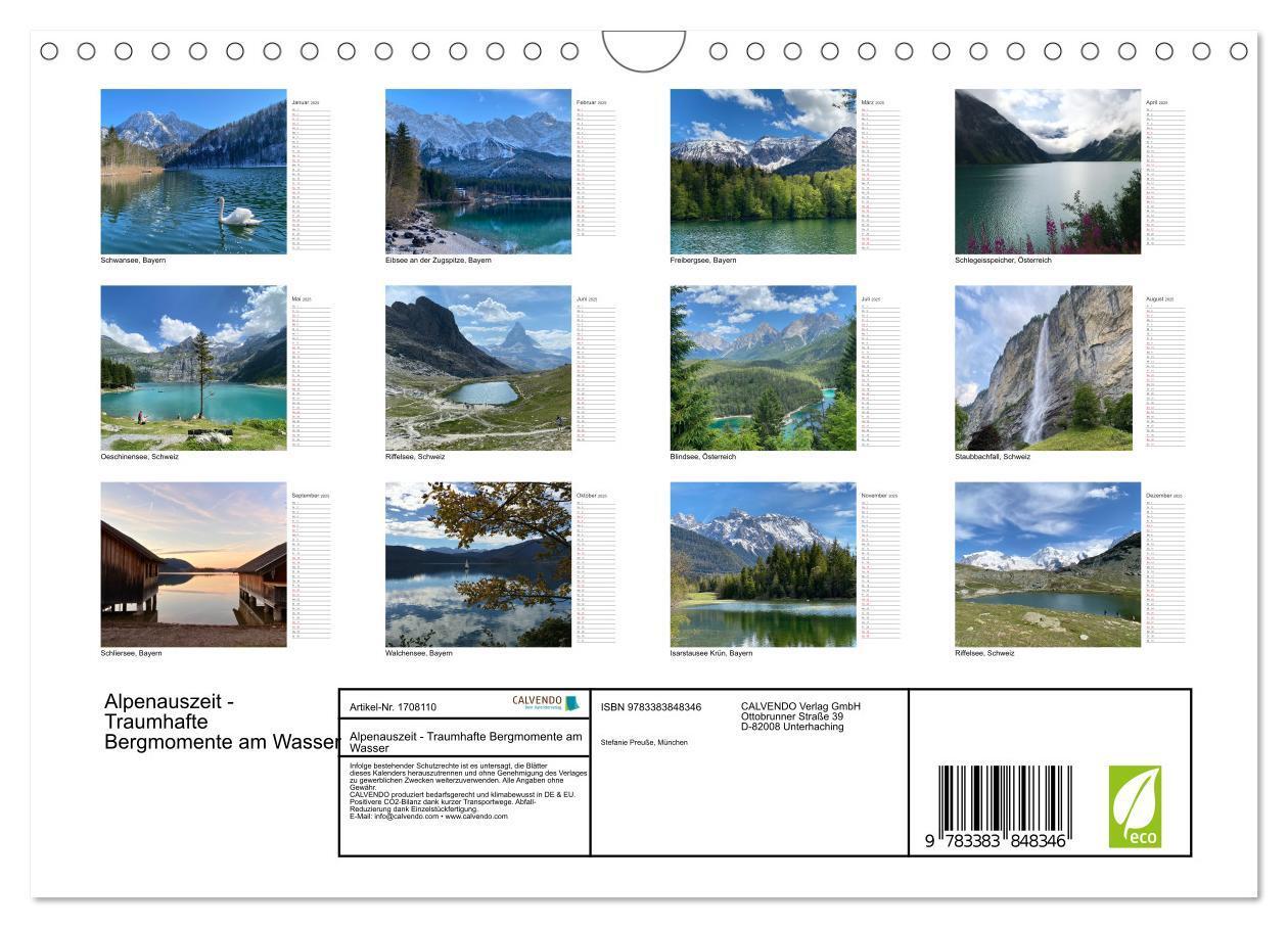 Bild: 9783383848346 | Alpenauszeit - Traumhafte Bergmomente am Wasser (Wandkalender 2025...