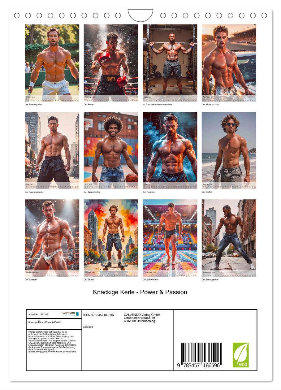 Bild: 9783457186596 | Knackige Kerle - Power &amp; Passion (Wandkalender 2025 DIN A4 hoch),...