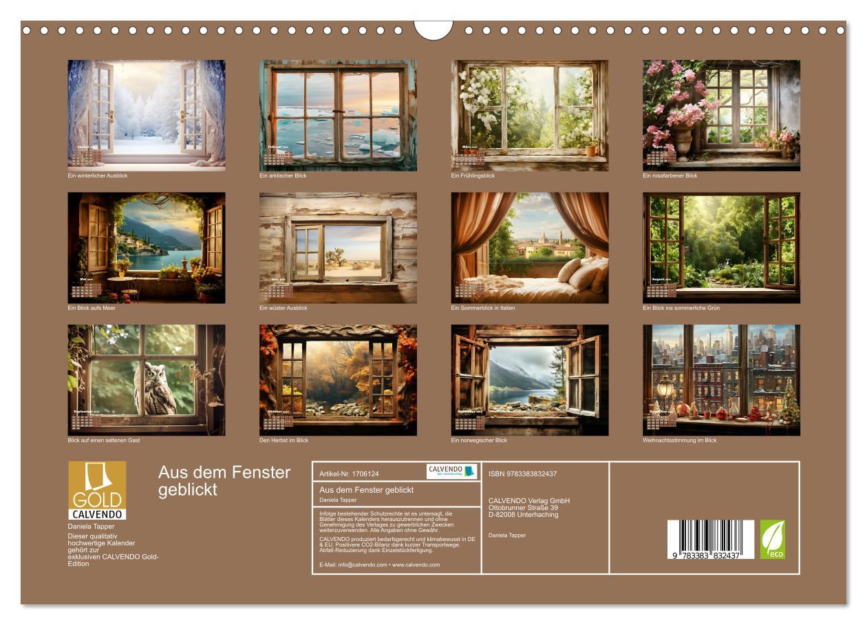 Bild: 9783383832437 | Aus dem Fenster geblickt (Wandkalender 2025 DIN A3 quer), CALVENDO...