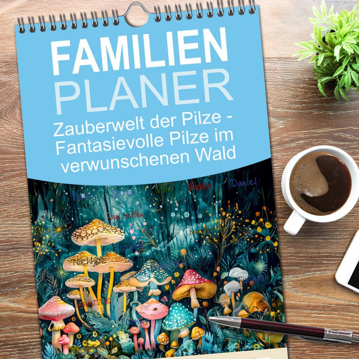 Bild: 9783457194843 | Familienplaner 2025 - Zauberwelt der Pilze - Fantasievolle Pilze im...