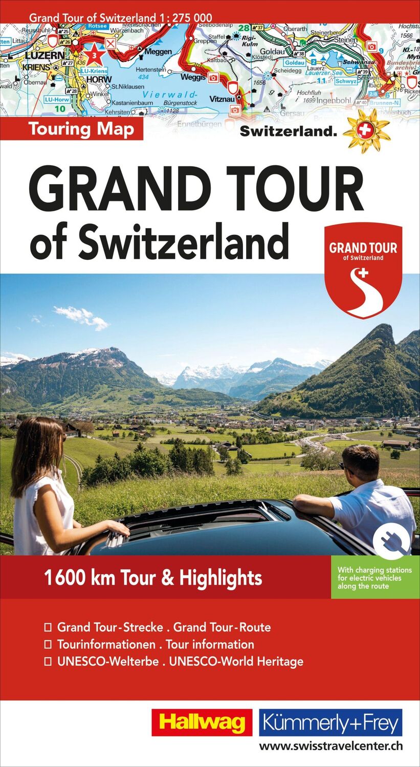 Cover: 9783828308329 | Hallwag Strassenkarte Grand Tour of Switzerland 1:275.000 | AG | 2021