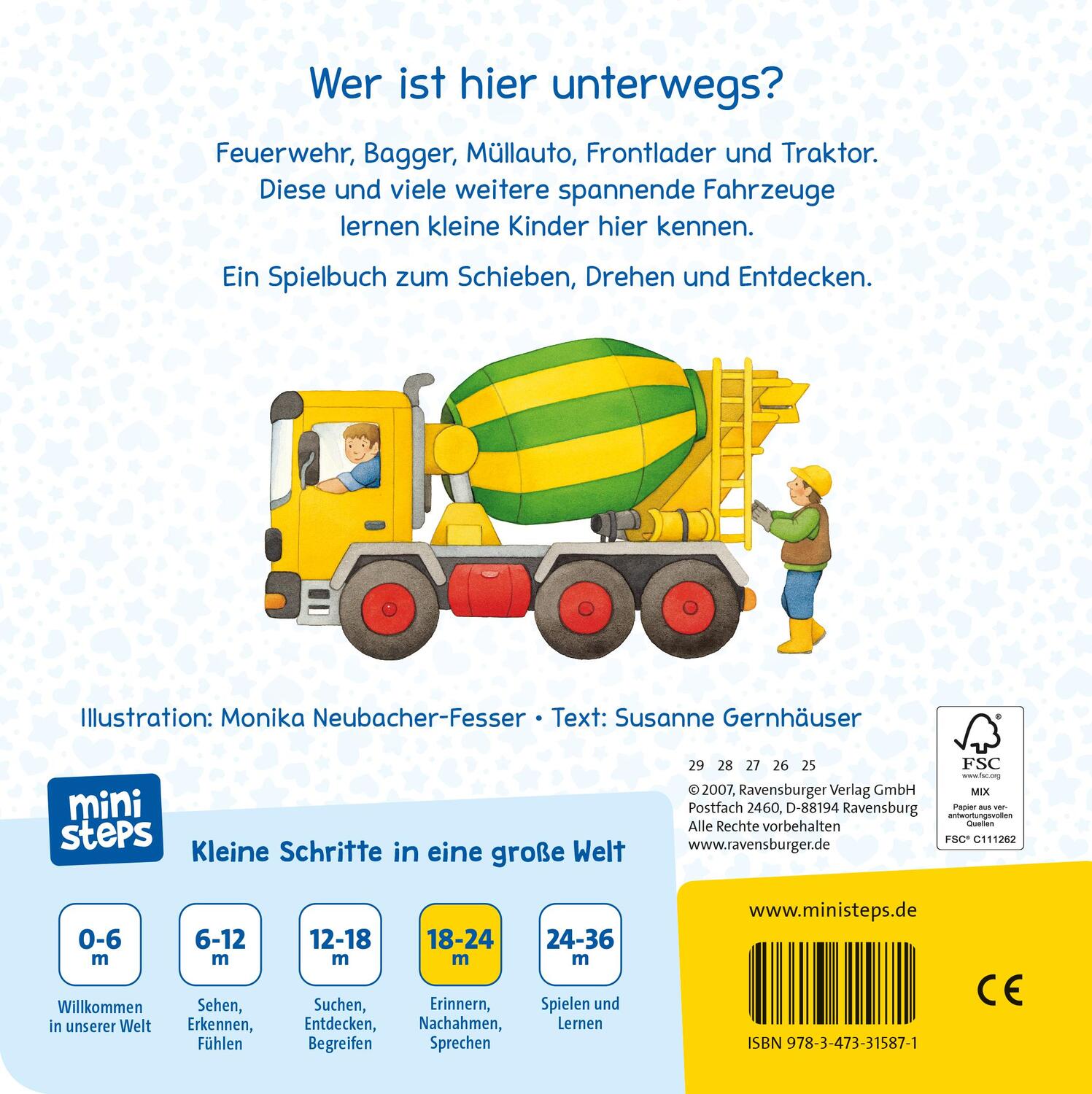 Rückseite: 9783473315871 | Alles, was Räder hat | Mein erstes Fahrzeuge-Spielbuch. Ab 18 Monate