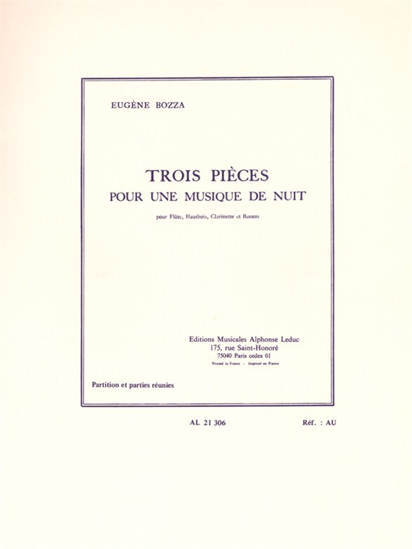 Cover: 9790046213069 | 3 pieces pour une musique de nuit pour flute, hautbois, clarinette...