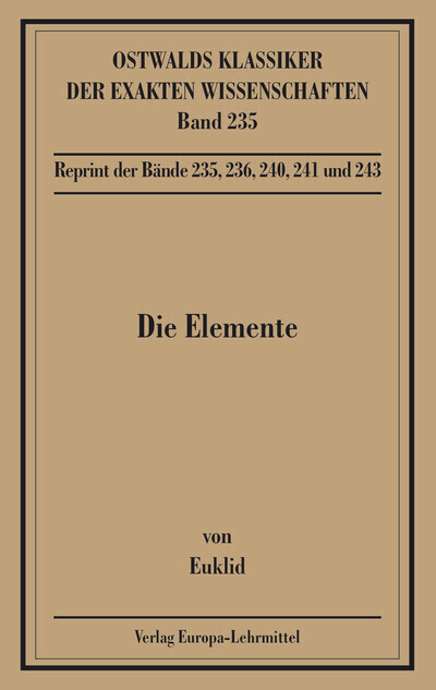 Cover: 9783808554821 | Die Elemente, Bücher I-XIII | Einl. v. Peter Schreiber | Taschenbuch