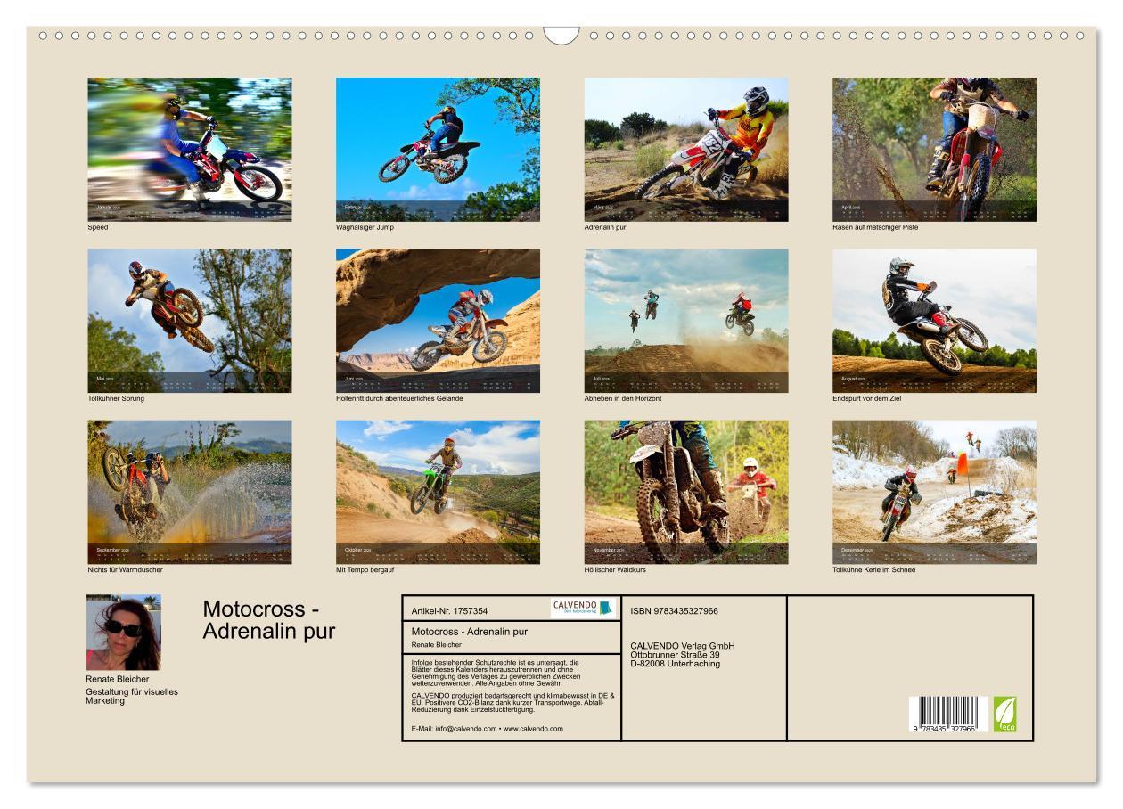 Bild: 9783435327966 | Motocross - Adrenalin pur (Wandkalender 2025 DIN A2 quer), CALVENDO...