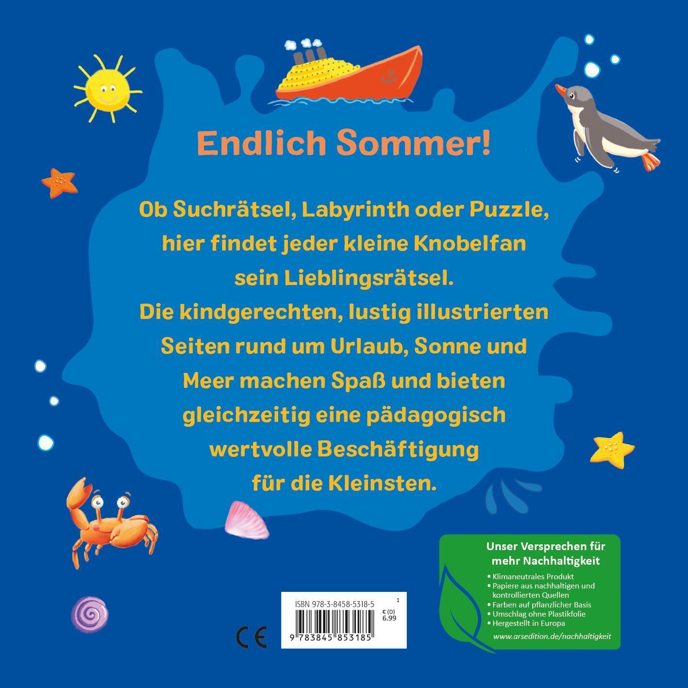 Rückseite: 9783845853185 | Mein dicker Sommer-Rätselblock | Taschenbuch | Softcover | 144 S.