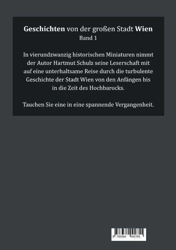 Rückseite: 9783384092755 | Geschichten von der großen Stadt Wien - Band 1 | Hartmut Schulz | Buch