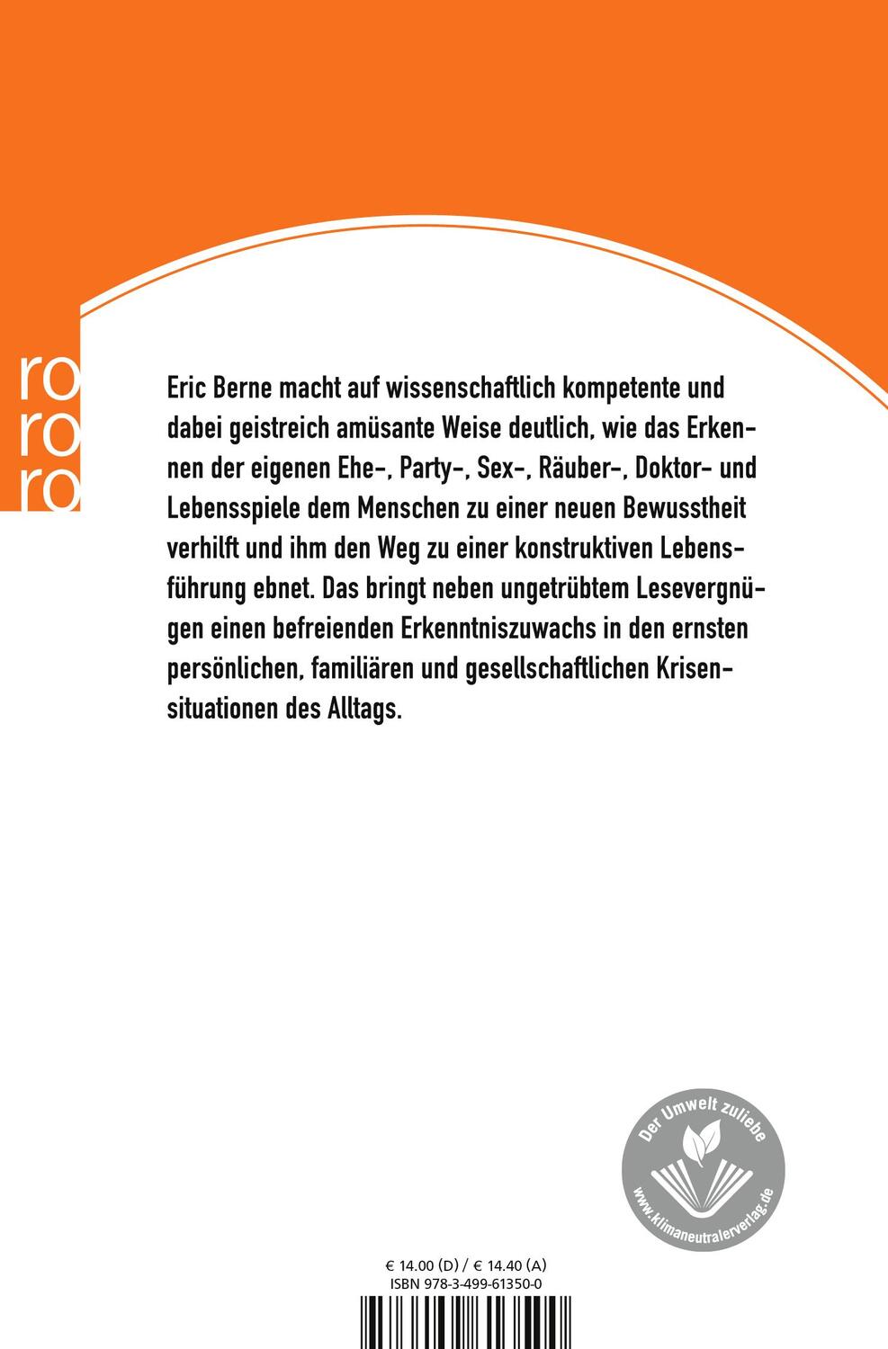 Rückseite: 9783499613500 | Spiele der Erwachsenen | Psychologie der menschlichen Beziehungen