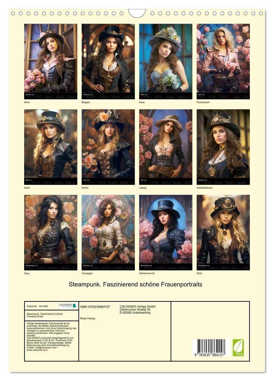 Bild: 9783435864157 | Steampunk. Faszinierend schöne Frauenportraits (Wandkalender 2025...