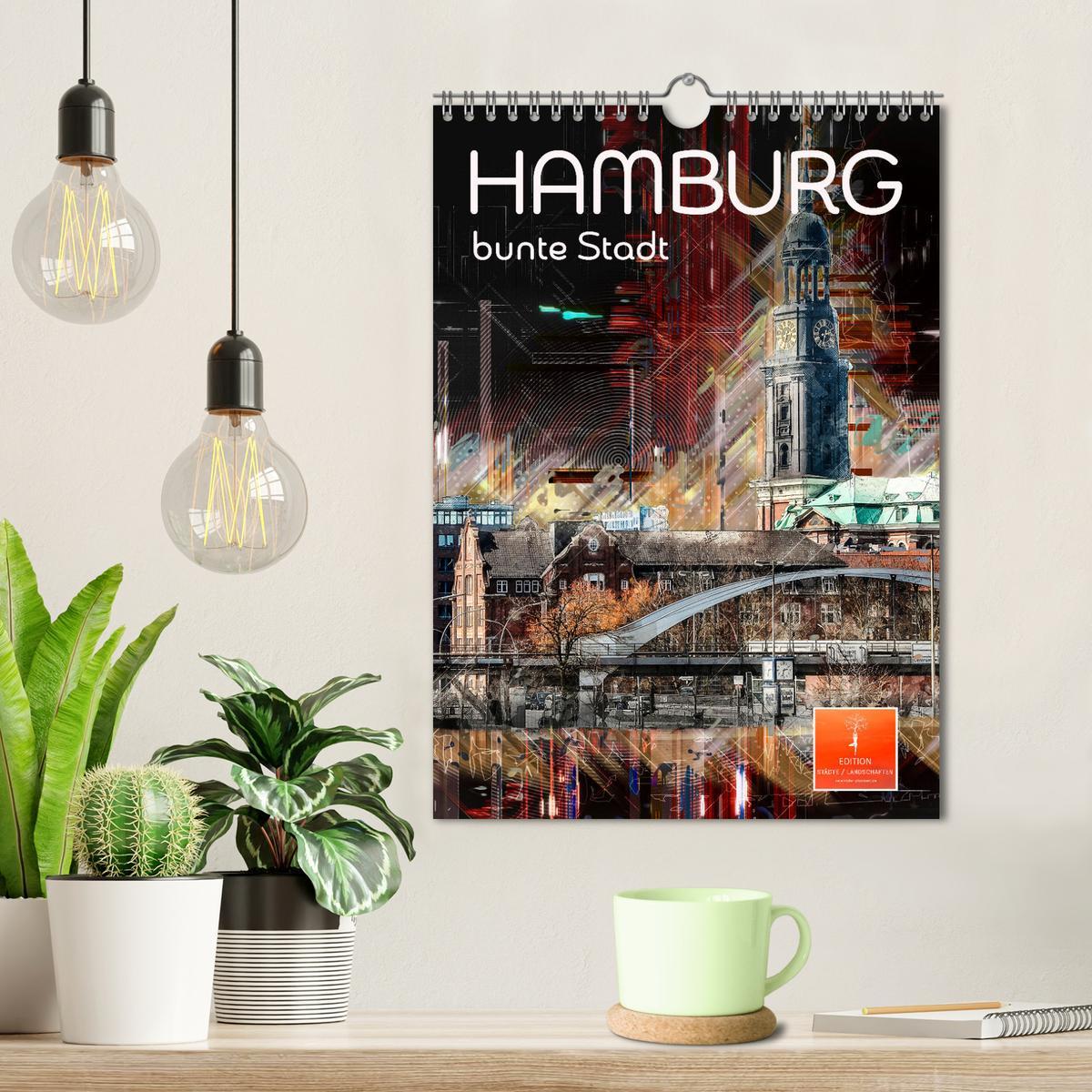 Bild: 9783435908998 | Hamburg bunte Stadt (Wandkalender 2025 DIN A4 hoch), CALVENDO...