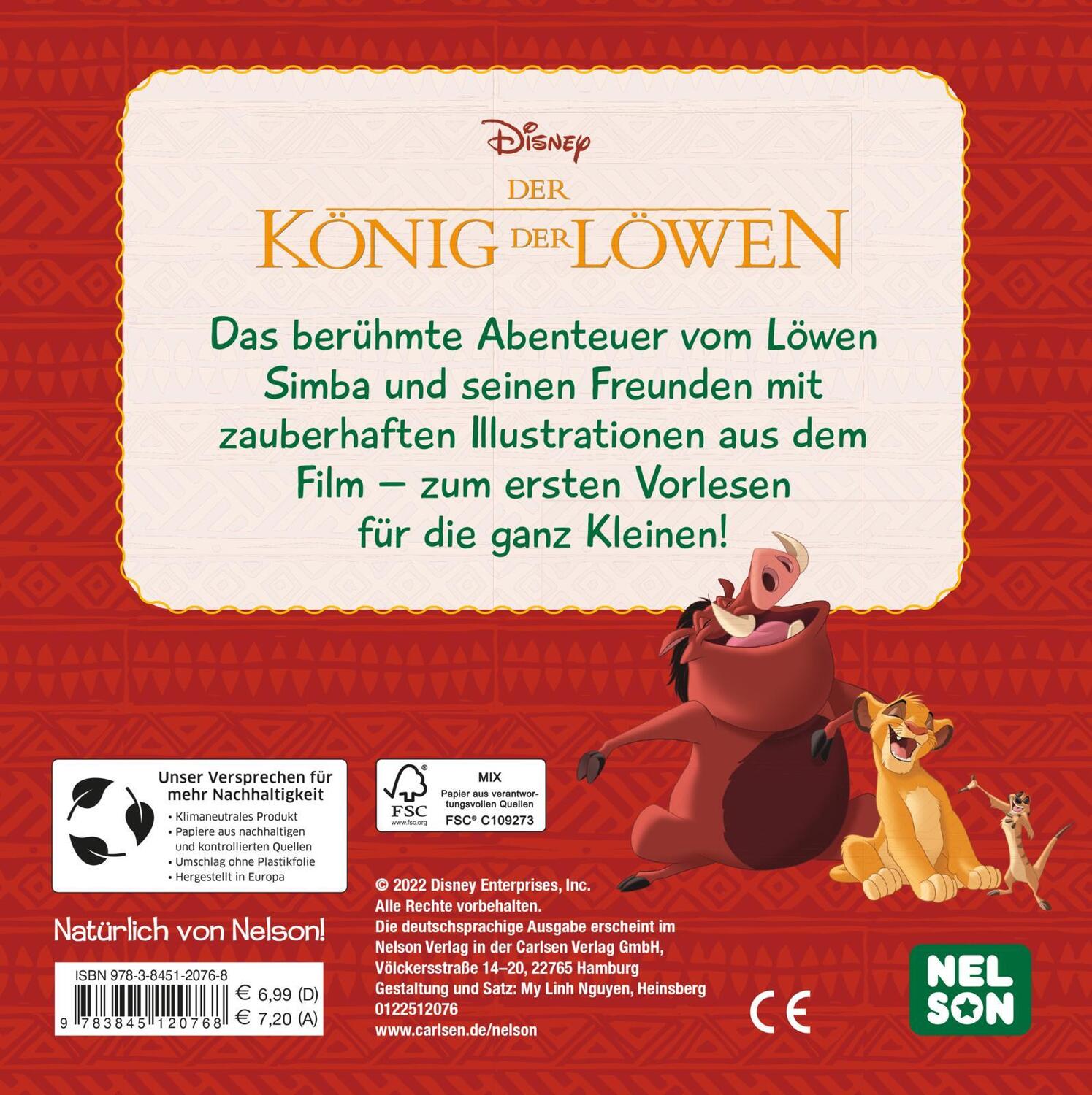 Rückseite: 9783845120768 | Mein erstes Disney Buch: Der König der Löwen | Buch | Disney Klassiker